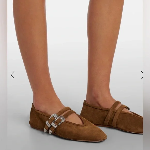 LE MONDE BÉRYL Ballet Taupe Suede Claudia Slipper 8.5 - Picture 2 of 11